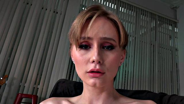 POV amateur anal babe with perky tits fucked in closeup