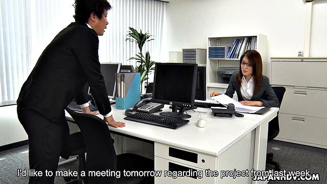 New office lady Mao Saitou enjoys cock like crazy