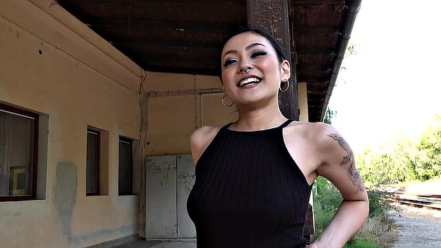 Japanese beauty fucks for cash