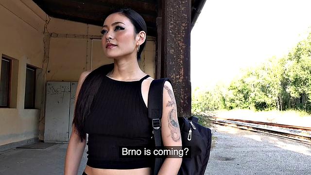 Japanese beauty fucks for cash