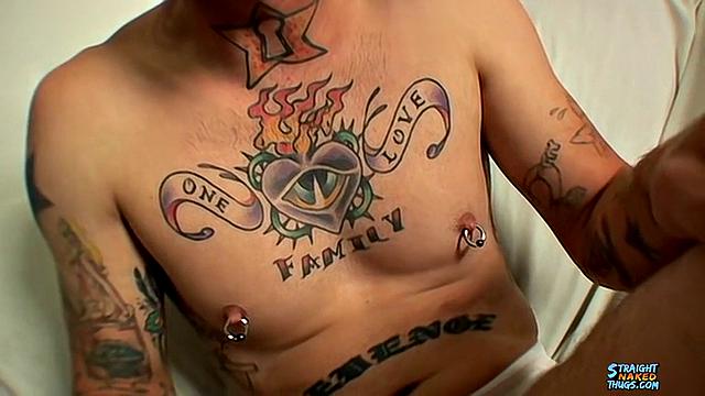 Straight Naked Tattooed Alpha Male Cums - All Holes