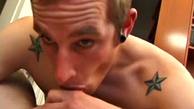 Austin and Torque enjoy kissing, while exploring each other's body and before long the two are exchanging blow jobs. Torque beats off while Austin eagerly awaits a warm cum facial.