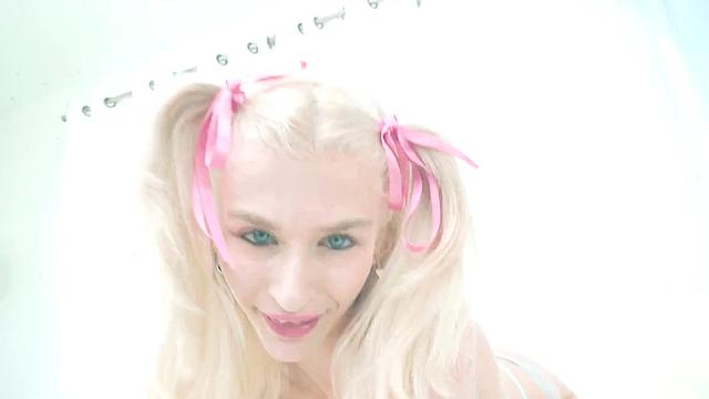 Petite 21yo gagging on lover's cock trying to make it cum