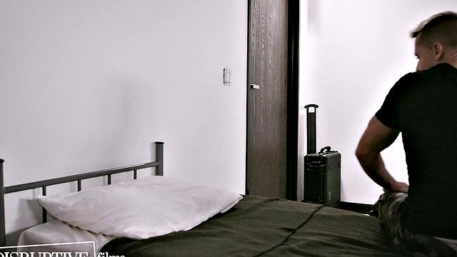 Military Jock Accepts Sexuality & Intense First Gay Experience with Bunkmate - DisruptiveFilms
