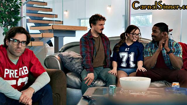 Nerdy babe bnged by BBC in 3some after sucking