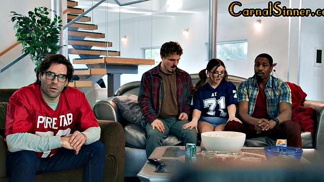 Nerdy babe bnged by BBC in 3some after sucking