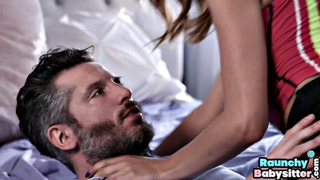 Stunning babysitter gets doggystyled