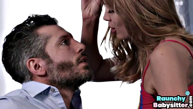 Stunning babysitter gets doggystyled