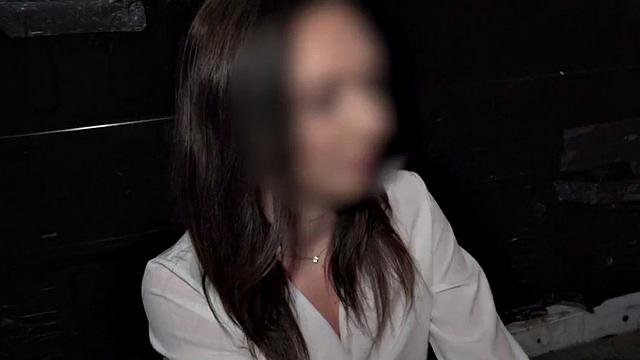 Picked up hairy slut fucks fake priest in the back of her van