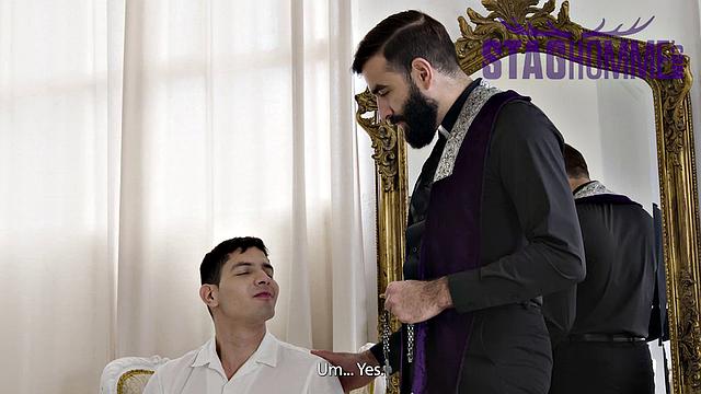 бородатый священник устраивает жаркую исповедь по своим правилам