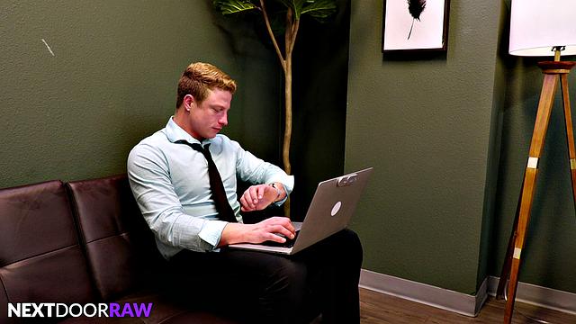 Muscly Colleague Flip Fucks Tatted Hottie At Office - Jayden Marcos, Logan Aarons - NextDoorStudios