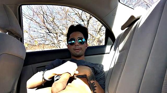 Our featured solo boy of the week is Lucas Prescott, a big dick twink who jerks off in his car. He pushes his pants down to his knees and quickly works up a stiff one, while looking around to make sure no one is approaching.