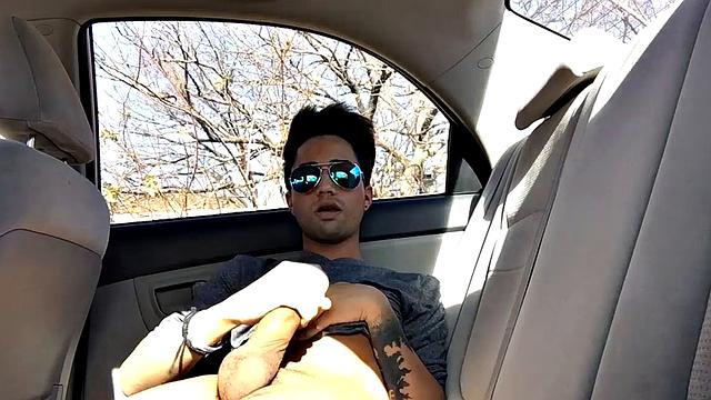 Our featured solo boy of the week is Lucas Prescott, a big dick twink who jerks off in his car. He pushes his pants down to his knees and quickly works up a stiff one, while looking around to make sure no one is approaching.