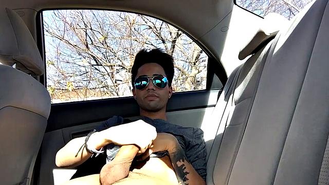 Our featured solo boy of the week is Lucas Prescott, a big dick twink who jerks off in his car. He pushes his pants down to his knees and quickly works up a stiff one, while looking around to make sure no one is approaching.