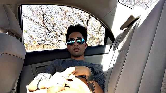 Our featured solo boy of the week is Lucas Prescott, a big dick twink who jerks off in his car. He pushes his pants down to his knees and quickly works up a stiff one, while looking around to make sure no one is approaching.