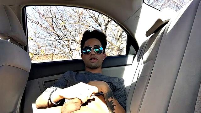 Our featured solo boy of the week is Lucas Prescott, a big dick twink who jerks off in his car. He pushes his pants down to his knees and quickly works up a stiff one, while looking around to make sure no one is approaching.