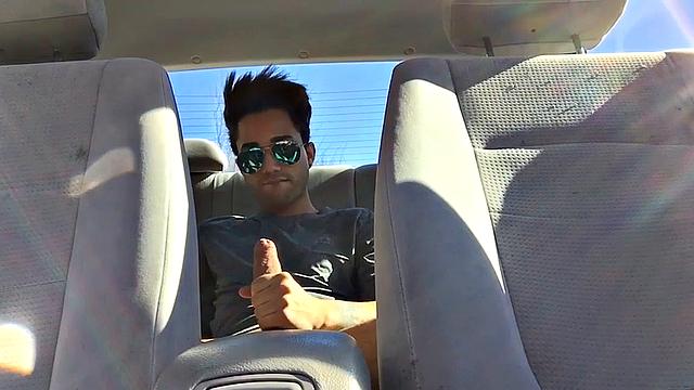 Our featured solo boy of the week is Lucas Prescott, a big dick twink who jerks off in his car. He pushes his pants down to his knees and quickly works up a stiff one, while looking around to make sure no one is approaching.