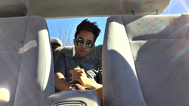 Our featured solo boy of the week is Lucas Prescott, a big dick twink who jerks off in his car. He pushes his pants down to his knees and quickly works up a stiff one, while looking around to make sure no one is approaching.