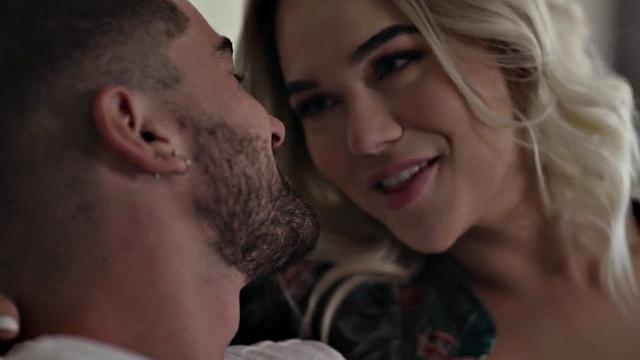 Busty trans goddess sucking boyfriend's dick in kinky couple