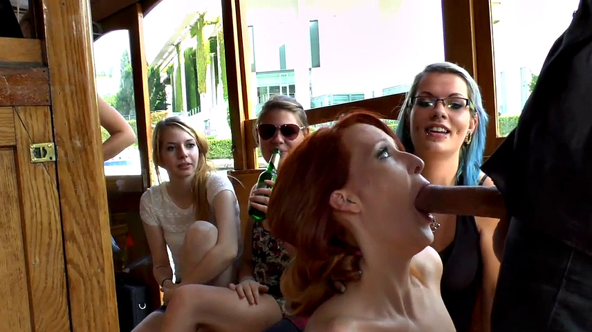 Scandalous redhead slut fucked in public by seducing fucker