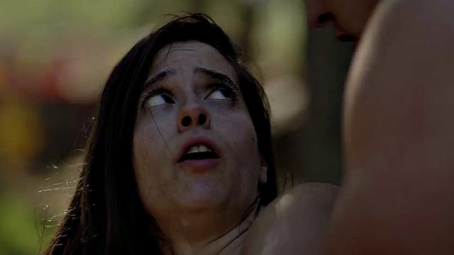 Slutty 21yo bae fucked outdoors by big white dick