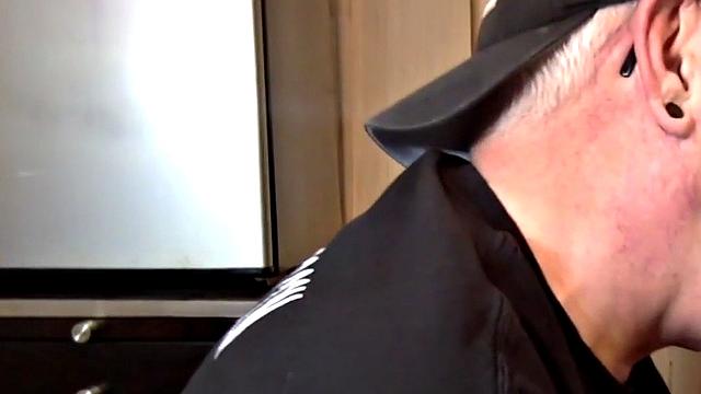 Sucking gloryhole DILF sucks cock in homemade BJ video