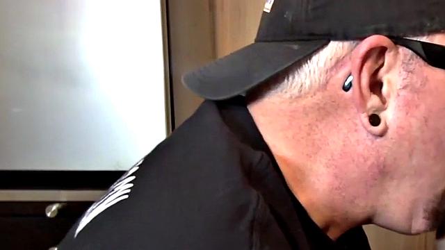 Sucking gloryhole DILF sucks cock in homemade BJ video