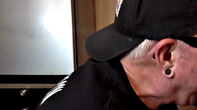 Sucking gloryhole DILF sucks cock in homemade BJ video