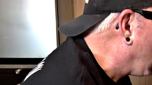 Sucking gloryhole DILF sucks cock in homemade BJ video