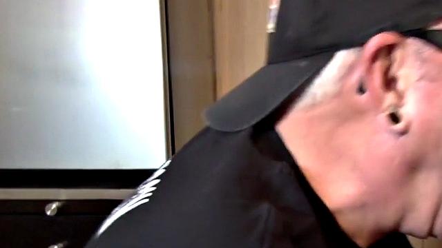 Sucking gloryhole DILF sucks cock in homemade BJ video