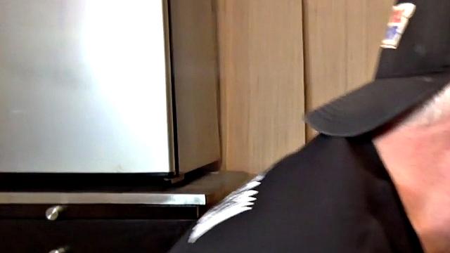 Sucking gloryhole DILF sucks cock in homemade BJ video