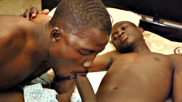 Skinny Ebony sucks and breeds teen in missionary