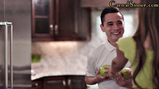 Tiny asian cutie cockriding