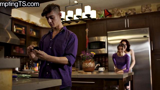 Stunning Tranny pleases cheating while her hubby is away