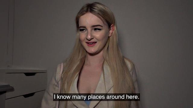 Real busty amateur babe in stockings POV fucked for cash