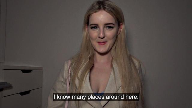 Real busty amateur babe in stockings POV fucked for cash