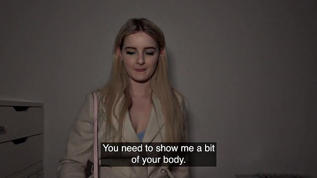 Real busty amateur babe in stockings POV fucked for cash