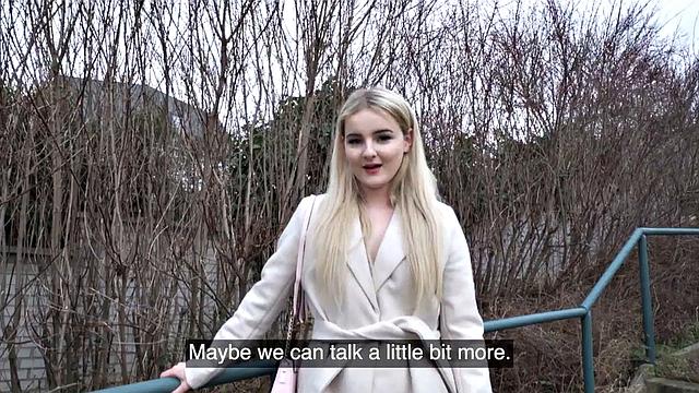 Real busty amateur babe in stockings POV fucked for cash