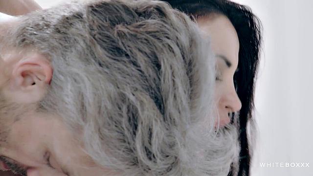 Gorgeous brunette in passionate action