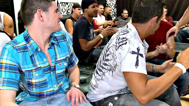 Public deepthroating with studs