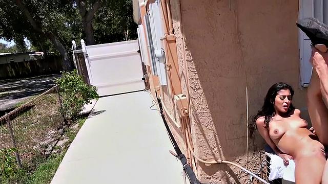 Hot Latina deepthroats and rides hard in car, then gets fucked outdoors