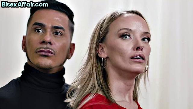 Gorgeous MILF cockriding two guys