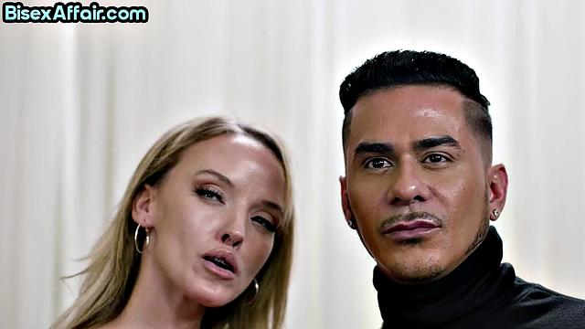 Gorgeous MILF cockriding two guys