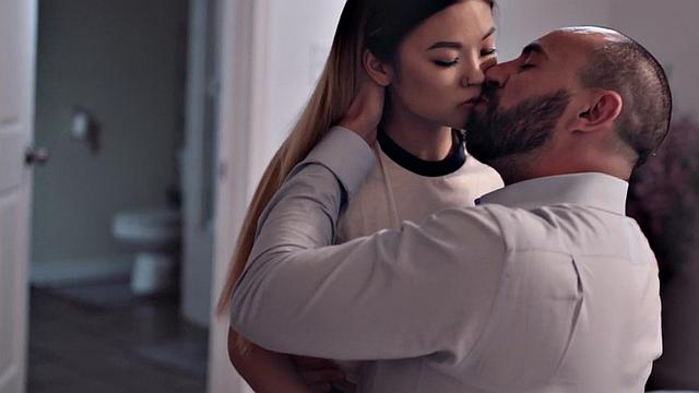 Asian petite stepdaughter with pierced nipples pussydrilled