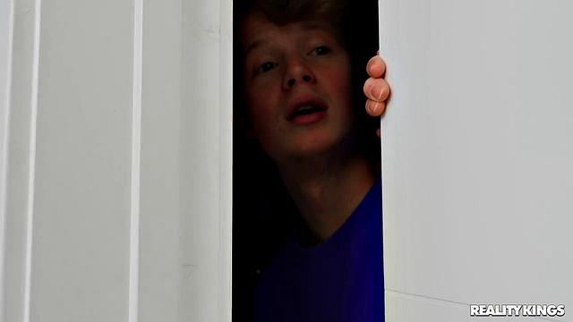 Sucking Roommate's Big Tits