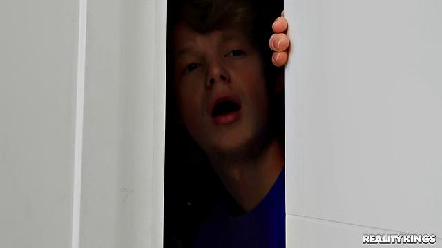 Sucking Roommate's Big Tits