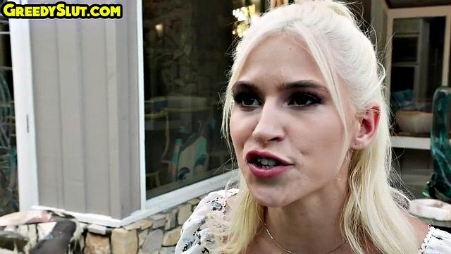 Cock-hungry blonde gets pussy drilled