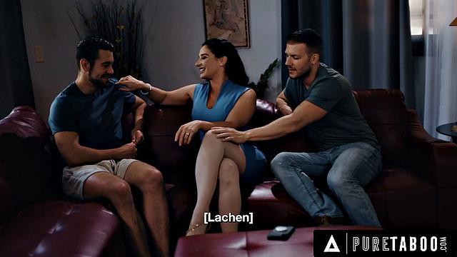 PURE TABOO Stepmom Sheena Ryder Gives In To Stepson's DP Threesome Request - GERMAN SUBTITLES