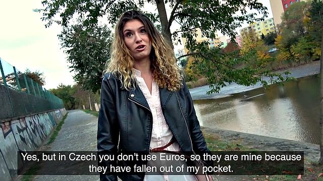 Curly-haired babe gets wild with her public fuck and blowjob