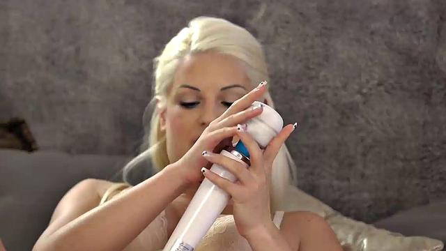 BLACK4K. Blonde masturbates but black replaces